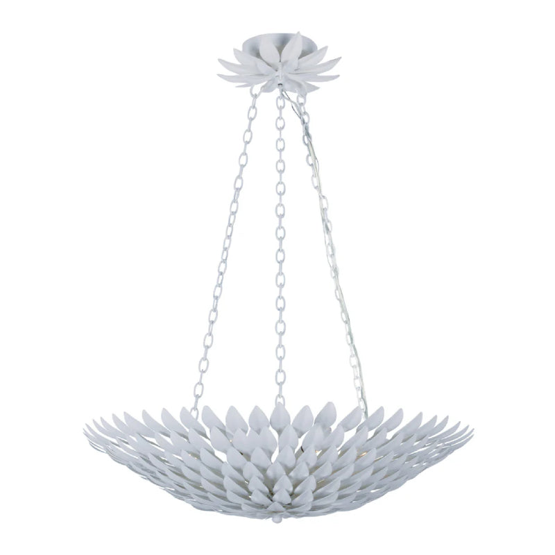 Crystorama 517 Broche 6-lt 25" Chandelier - Matte White
