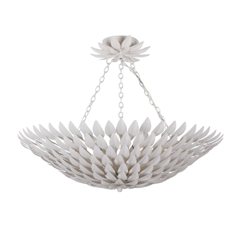 Crystorama 517-CEILING Broche 6-lt 25" Semi Flush Mount - Matte White