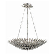 Crystorama 517 Broche 6-lt 25" Chandelier - Antique Silver