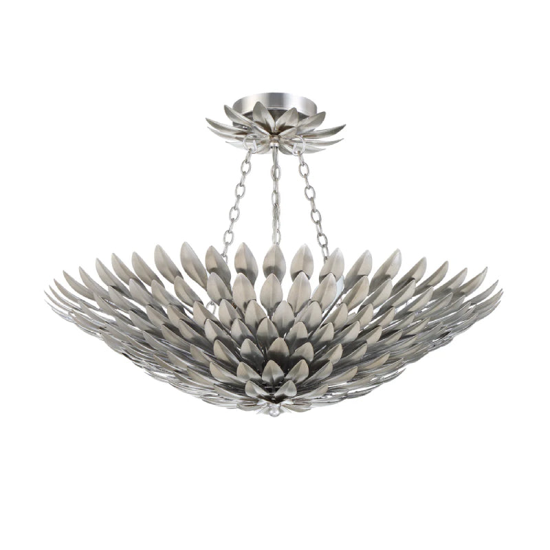 Crystorama 517-CEILING Broche 6-lt 25" Semi Flush Mount - Antique Silver