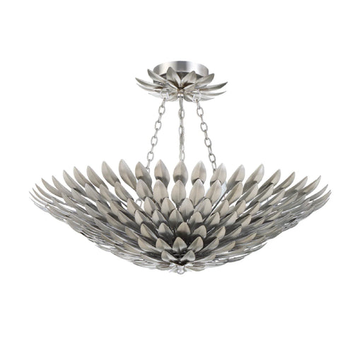 Crystorama 517-CEILING Broche 6-lt 25" Semi Flush Mount - Antique Silver
