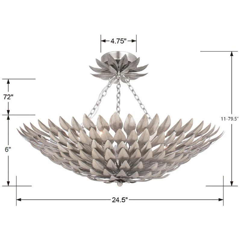 Crystorama 517-CEILING Broche 6-lt 25" Semi Flush Mount