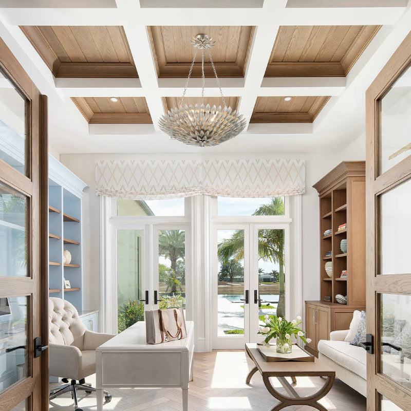 Crystorama 517 Broche 6-lt 25" Chandelier - Antique Silver