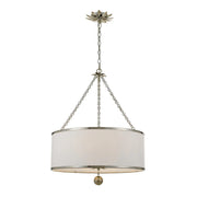 Crystorama 518 Broche 6-lt 24" Chandelier - Antique Silver