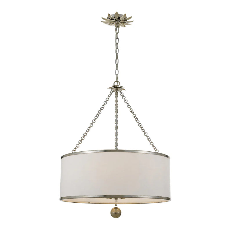 Crystorama 518 Broche 6-lt 24" Chandelier - Antique Silver