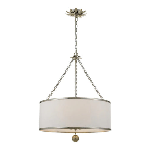 Crystorama 518 Broche 6-lt 24" Chandelier - Antique Silver