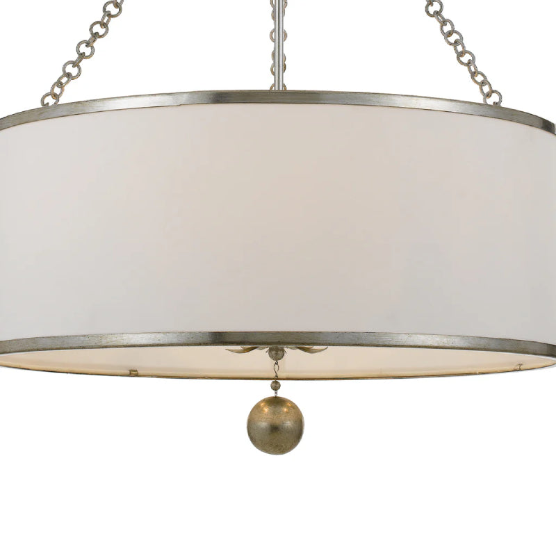 Crystorama 518 Broche 6-lt 24" Chandelier - Antique Silver