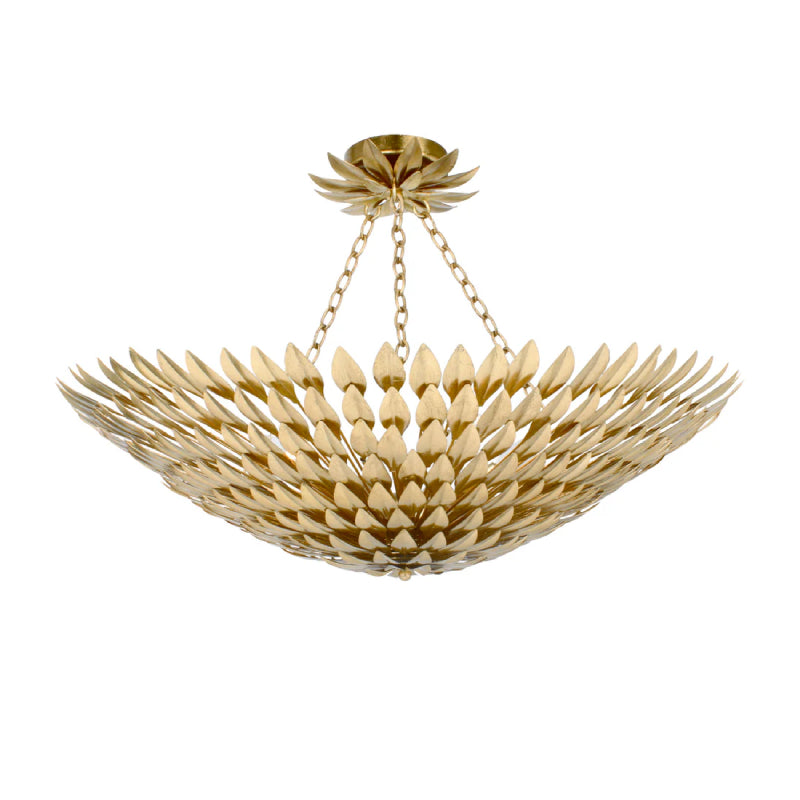 Crystorama 519-CEILING Broche 8-lt 30" Semi Flush Mount - Antique Gold