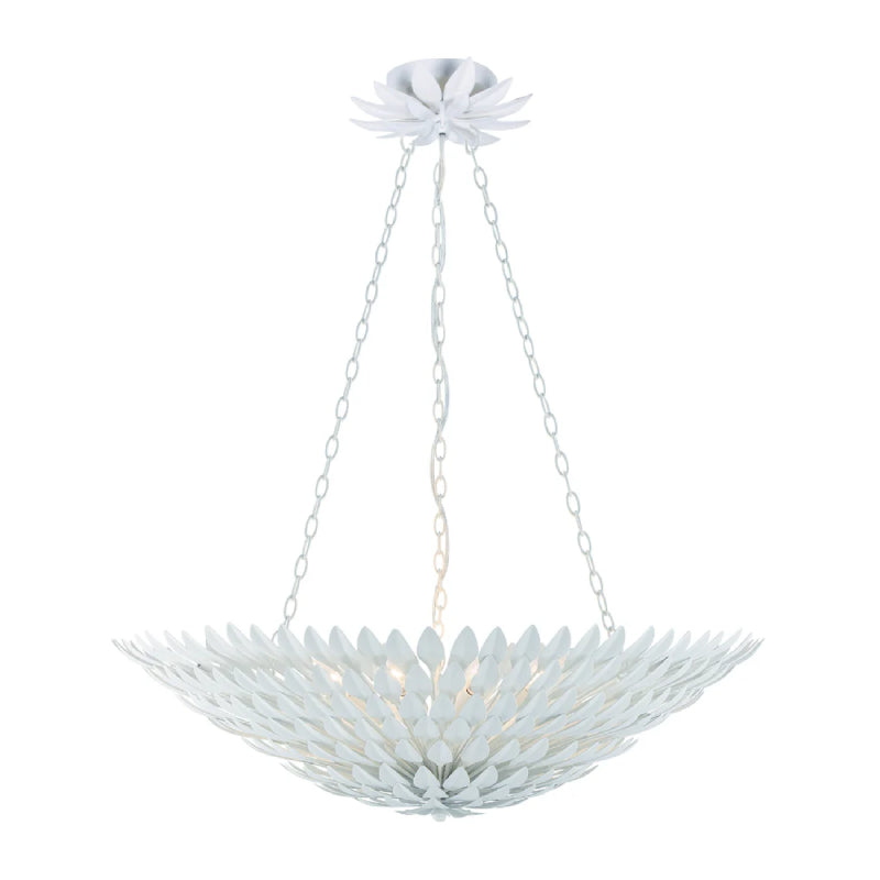 Crystorama 519 Broche 8-lt 30" Chandelier - Matte White