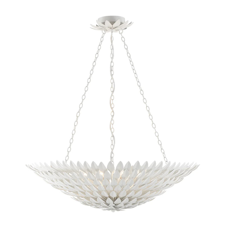 Crystorama 519 Broche 8-lt 30" Chandelier - Matte White