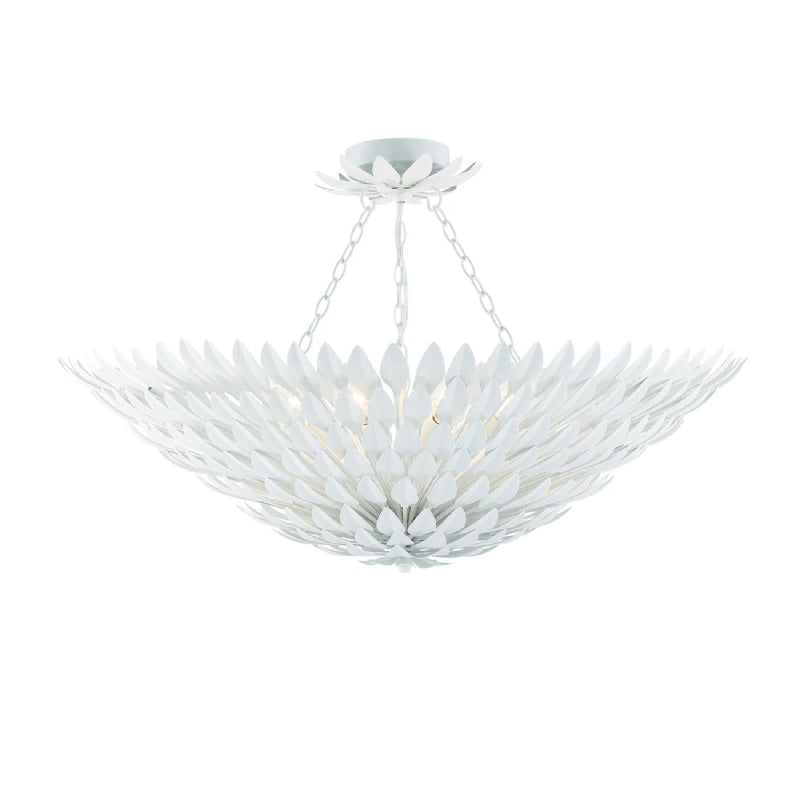 Crystorama 519-CEILING Broche 8-lt 30" Semi Flush Mount - Matte White