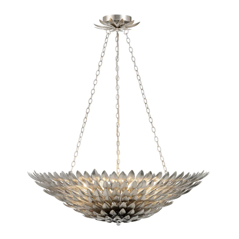 Crystorama 519 Broche 8-lt 30" Chandelier - Antique Silver