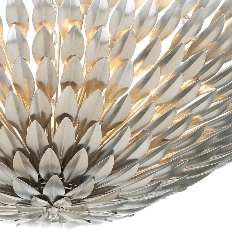 Crystorama 519-CEILING Broche 8-lt 30" Semi Flush Mount - Antique Silver