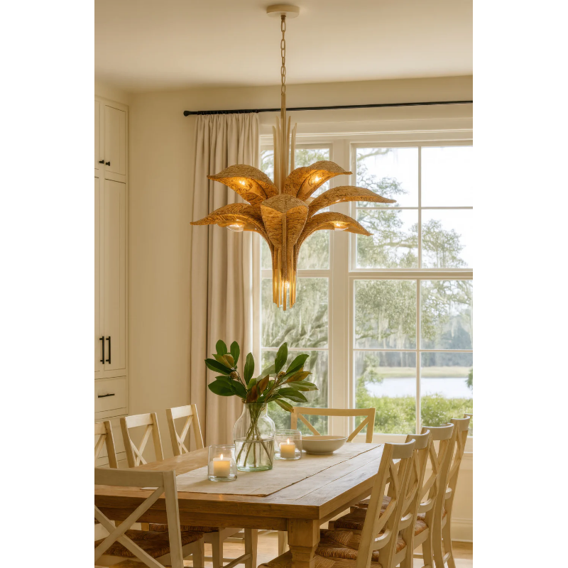 Varaluz 519C09 Century Palm 9-lt 38" LED Chandelier