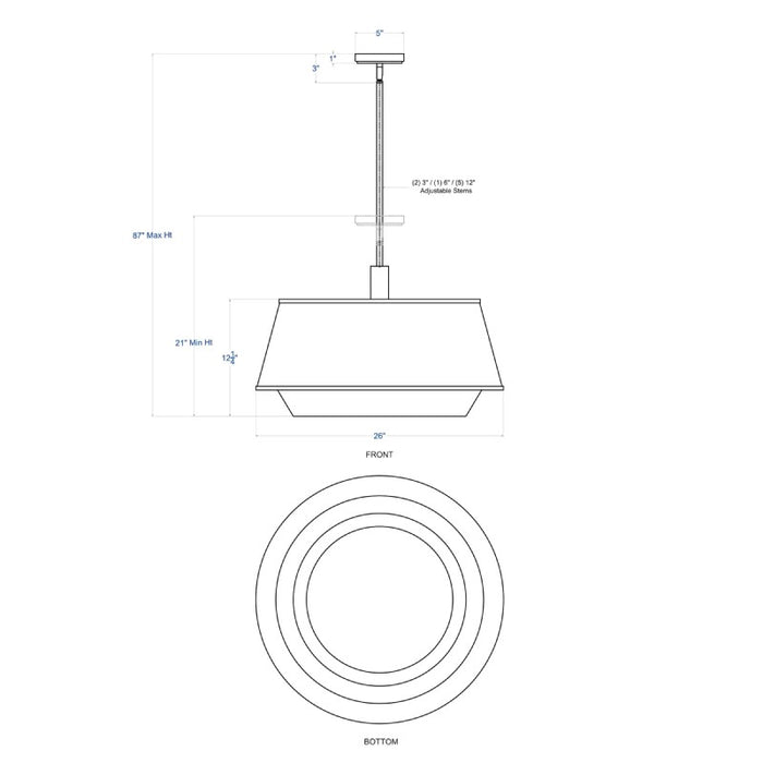 Varaluz 520P06 Desert Flyer 6-lt 26" Convertible Pendant/Semi-Flush