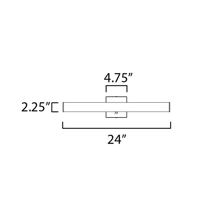 Maxim 52132 Rail 1-lt 24" LED Bath Bar, 3CCT Selectable