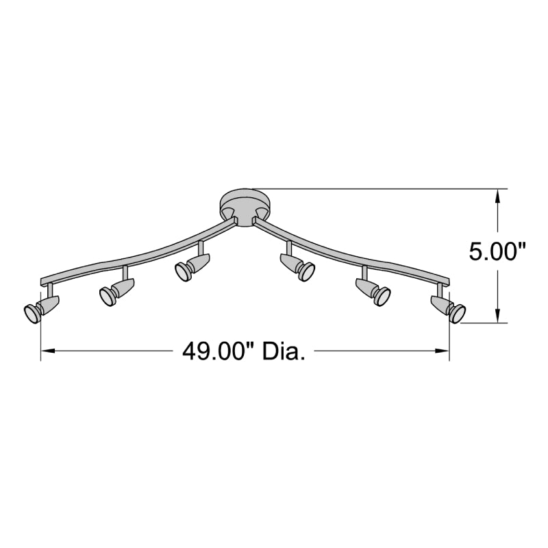 Access 52226LEDDLP Mirage 6-lt 49" LED Semi-Flush Spotlight