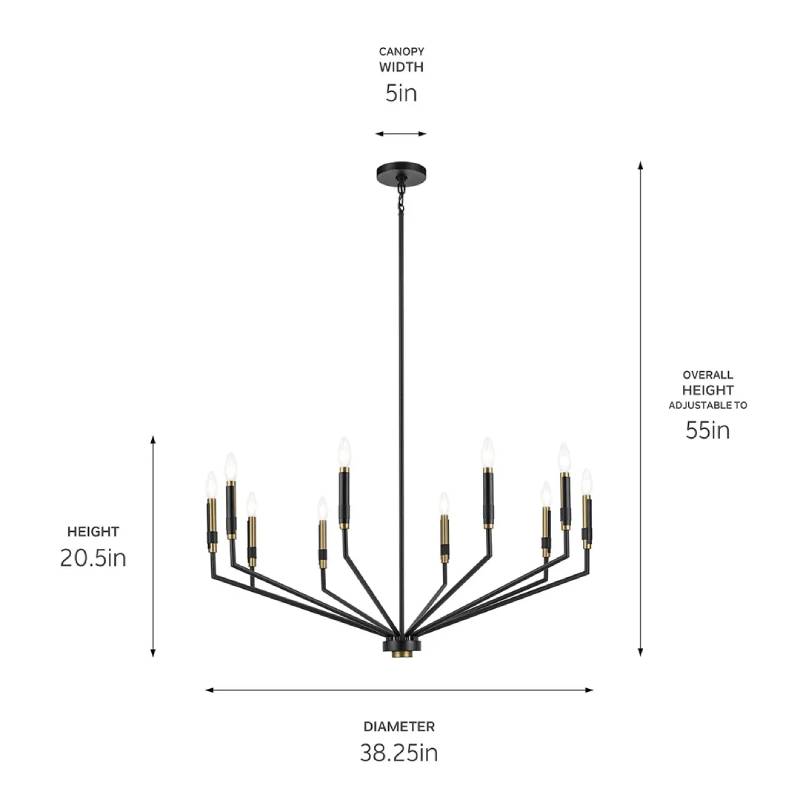Kichler 52348 Armand 10-lt 38" Chandelier