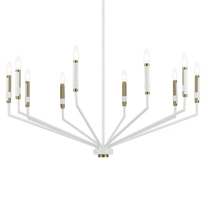 Kichler 52348 Armand 10-lt 38" Chandelier-White with Bronze