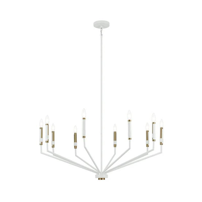 Kichler 52348 Armand 10-lt 38" Chandelier-White with Bronze