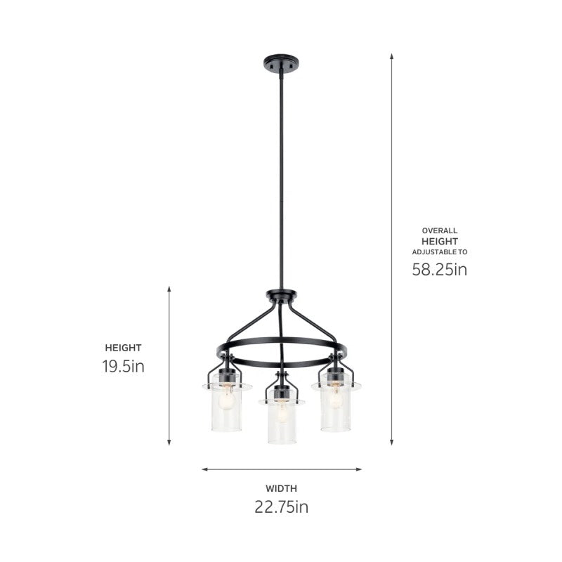 Kichler 52377 Everett 3-lt 23" Chandelier