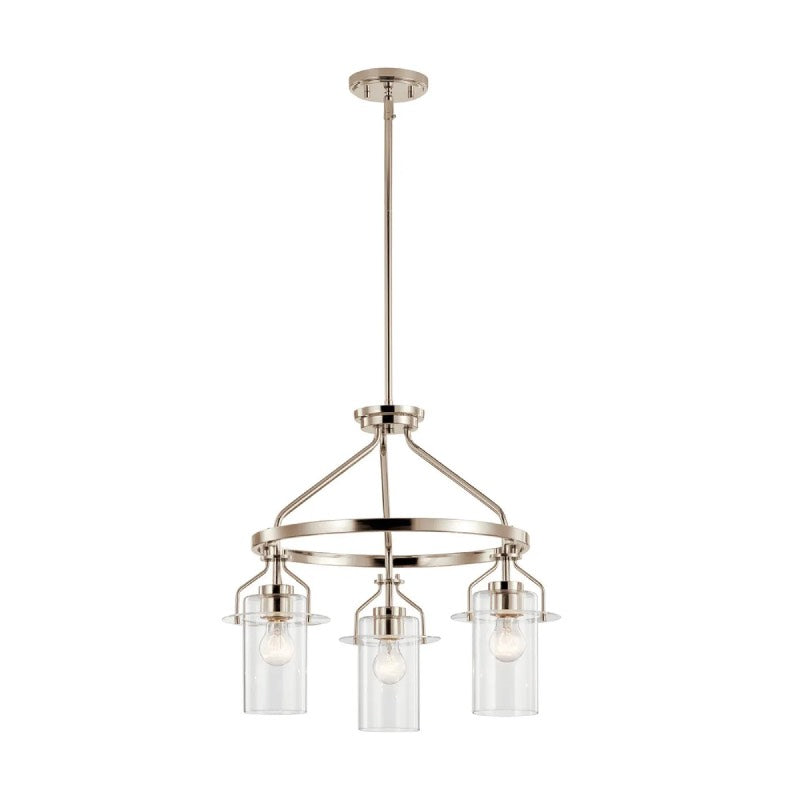 Kichler 52377 Everett 3-lt 23" Chandelier-Polished Nickel