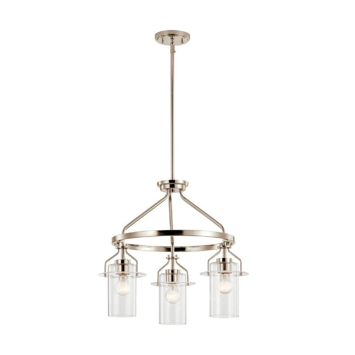 Kichler 52377 Everett 3-lt 23" Chandelier-Polished Nickel