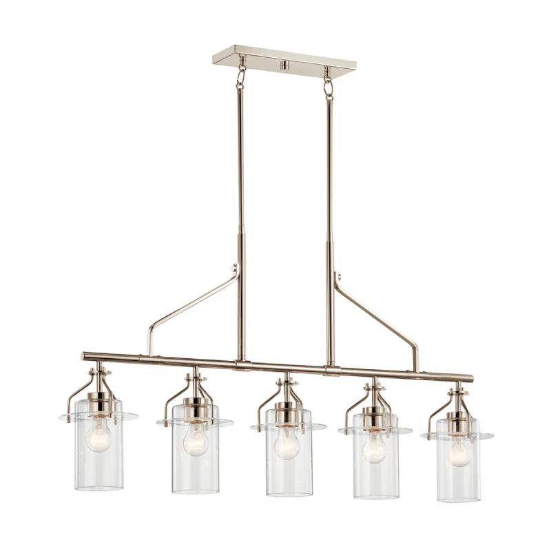 Kichler 52379 Everett 5-lt 42" Linear Chandelier-Polished Nickel