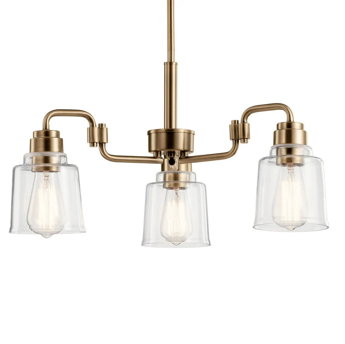 Kichler 52397 Aivian 3-lt 23" Chandelier-Weathered Brass