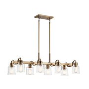 Kichler 52400 Aivian 8-lt 42" Linear Chandelier-Weathered Brass