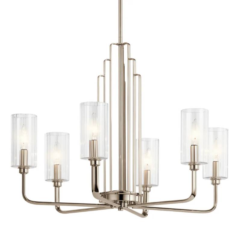 Kichler 52411 Kimrose 6-lt 27" Chandelier-Polished Nickel