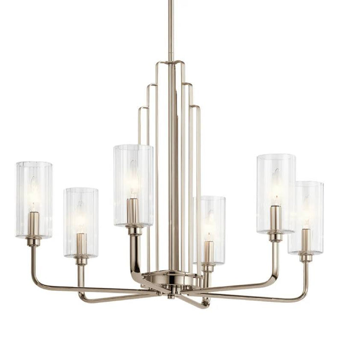 Kichler 52411 Kimrose 6-lt 27" Chandelier-Polished Nickel