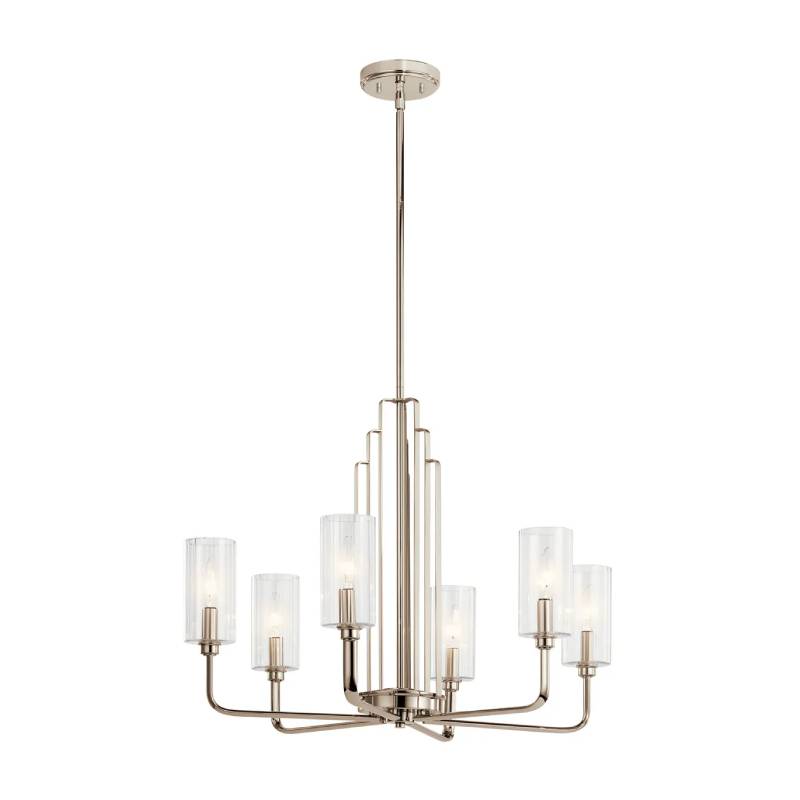 Kichler 52411 Kimrose 6-lt 27" Chandelier-Polished Nickel
