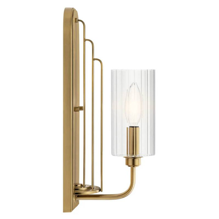 Kichler 52415 Kimrose 1-lt 14" Tall Wall Sconce-Brushed Natural Brass