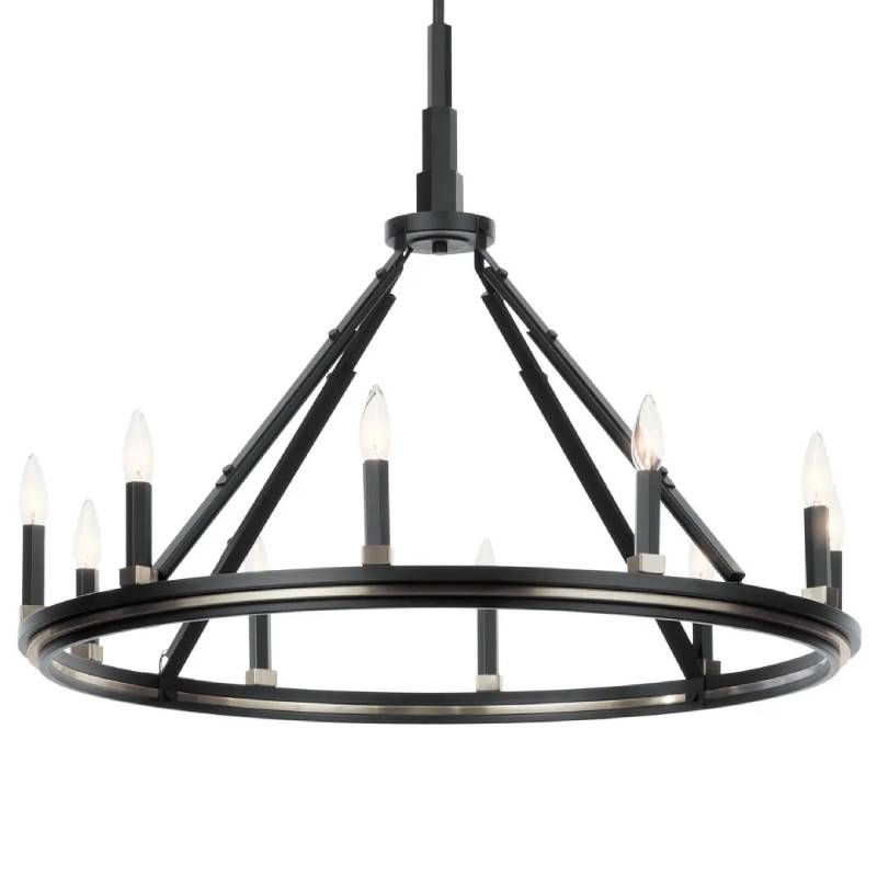 Kichler 52421 Emmala 10-lt 34" Chandelier-Black