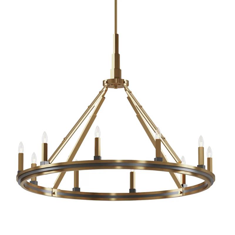 Kichler 52421 Emmala 10-lt 34" Chandelier-Brushed Natural Brass