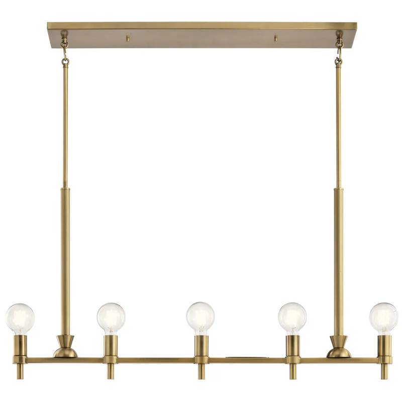 Kichler 52425 Torvee 5-lt 42" Linear Chandelier-Brushed Natural Brass