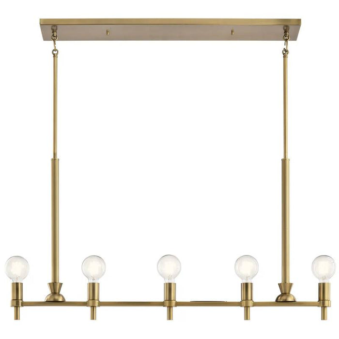 Kichler 52425 Torvee 5-lt 42" Linear Chandelier-Brushed Natural Brass