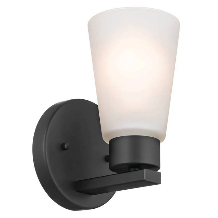 Kichler 52437 Stamos 1-lt 8" Tall Wall Sconce-Black