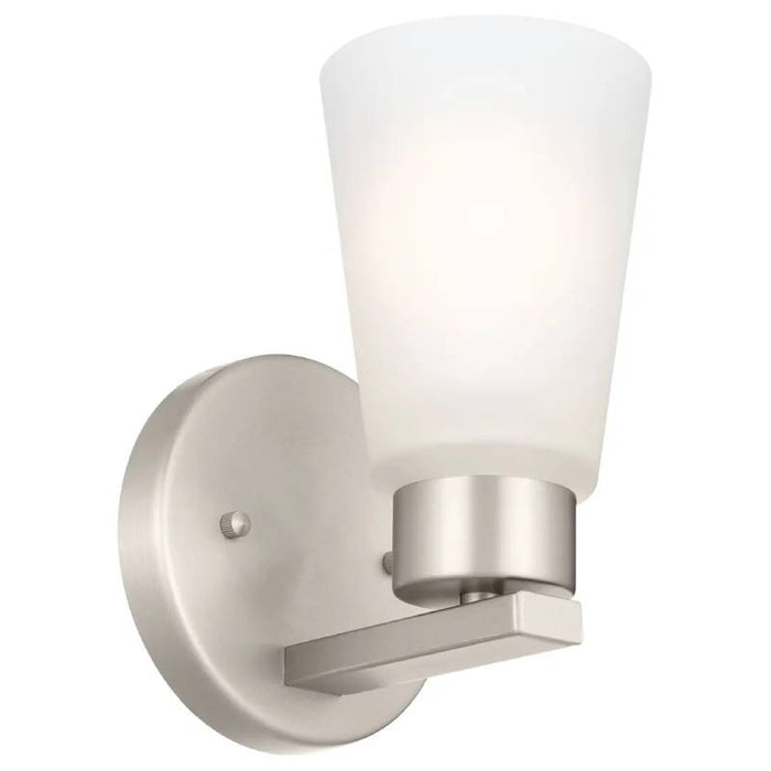 Kichler 52437 Stamos 1-lt 8" Tall Wall Sconce-Brushed Nickel