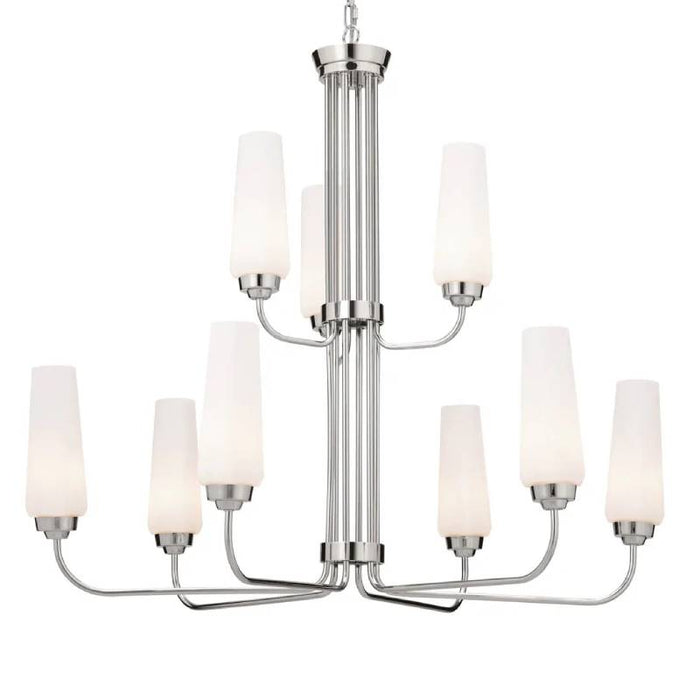 Kichler 52482 Truby 9-lt 34" Chandelier-Polished Nickel