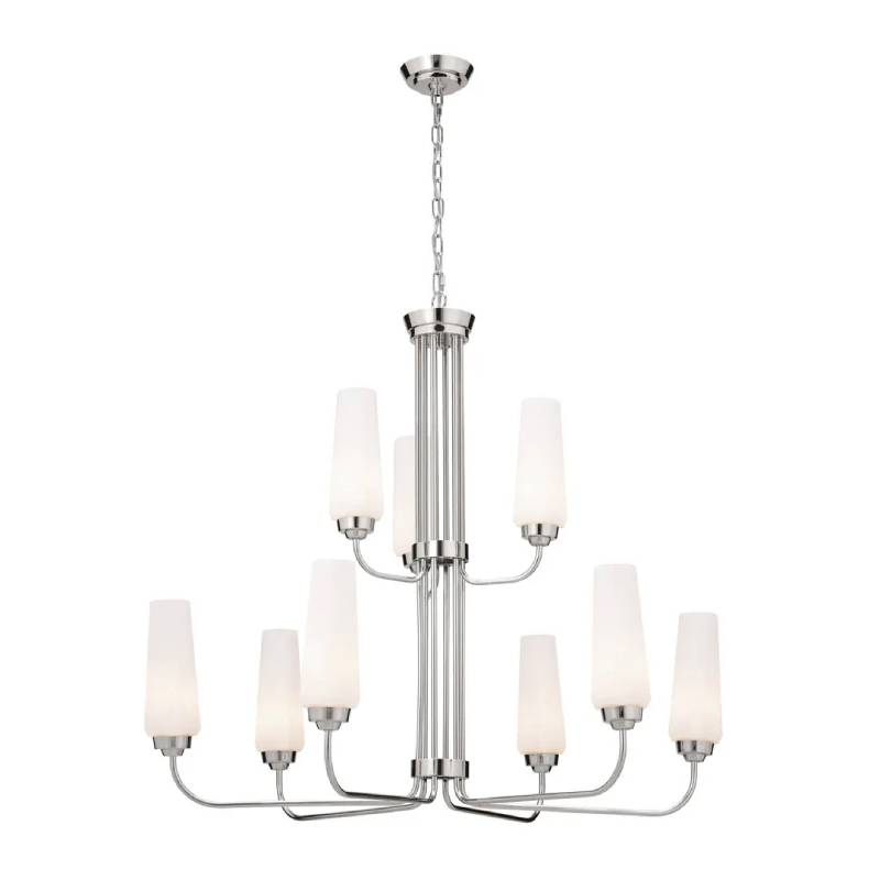 Kichler 52482 Truby 9-lt 34" Chandelier-Polished Nickel