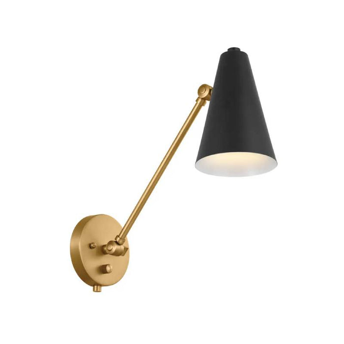 Kichler 52485 Sylvia 1-lt 6" Wall Sconce-Natural Brass with Black
