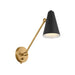 Kichler 52485 Sylvia 1-lt 6" Wall Sconce-Natural Brass with Black