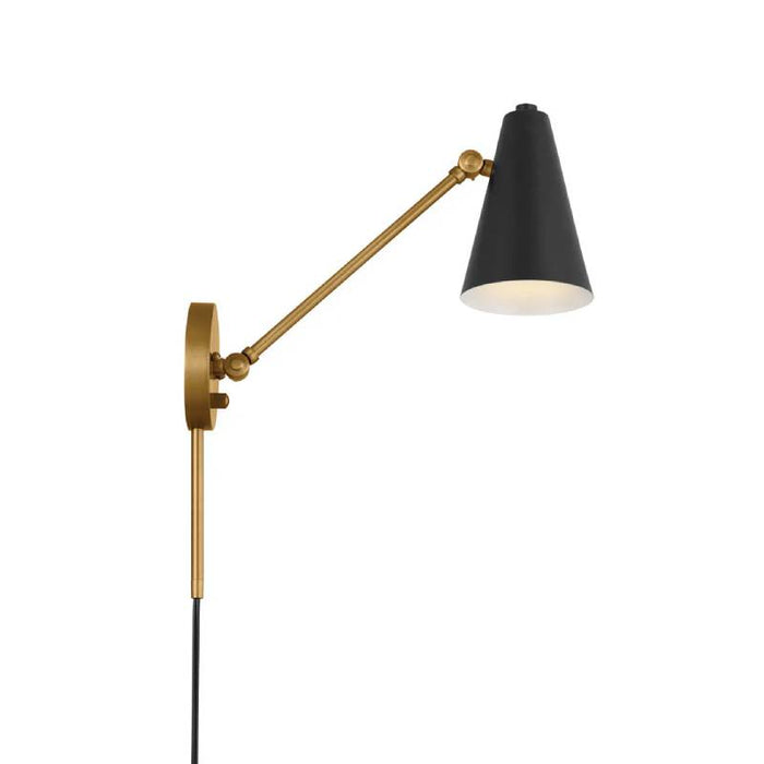 Kichler 52485 Sylvia 1-lt 6" Wall Sconce-Natural Brass with Black