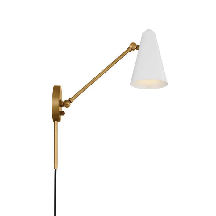 Kichler 52485 Sylvia 1-lt 6" Wall Sconce-Natural Brass with White