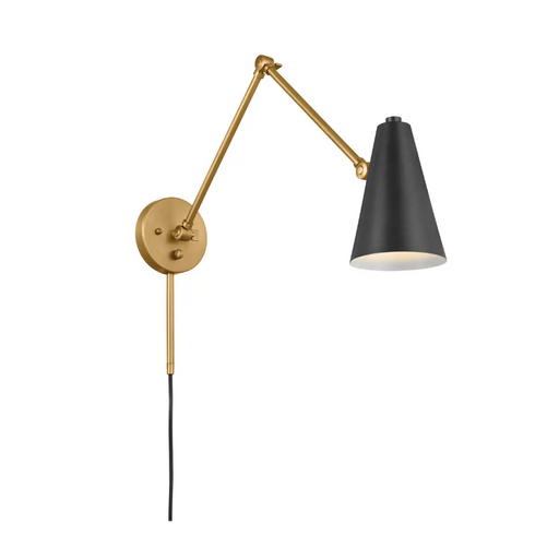 Kichler 52486 Sylvia 1-lt 6" Wall Sconce - Natural Brass with Black
