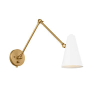 Kichler 52486 Sylvia 1-lt 6" Wall Sconce-Natural Brass with White