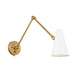 Kichler 52486 Sylvia 1-lt 6" Wall Sconce-Natural Brass with White