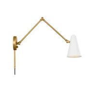 Kichler 52486 Sylvia 1-lt 6" Wall Sconce-Natural Brass with White